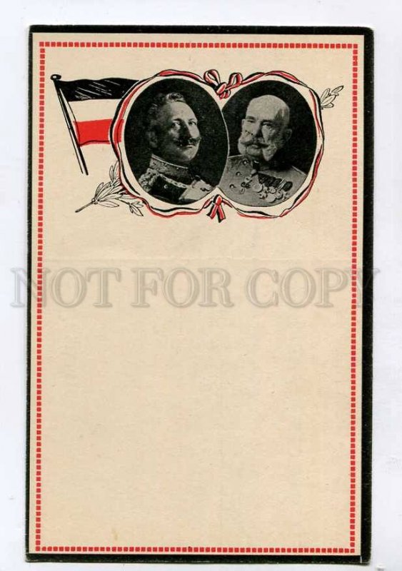 415373 WWI Germany FLAG PROPAGANDA Kaiser Wilhelm II William I Old postcard