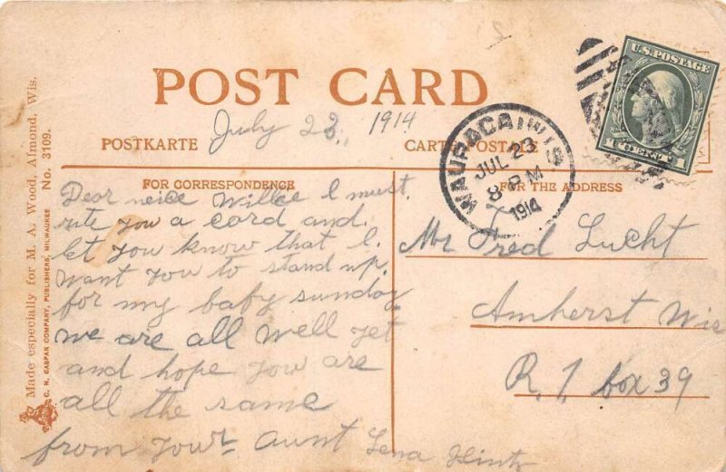 Almond Wisconsin Main Street Vintage Postcard AA89763