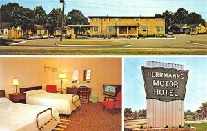 Baltimore MD Herrmann's Motel 8001 Pulaski Highway Multi-View Postcard