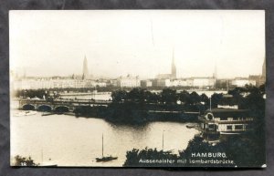 dc903 - HAMBURG Germany 1910s Lombard Bridge Real Photo Postcard