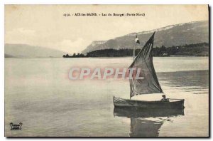 Old Postcard Aix les Bains Lake Bourget North Boat Party