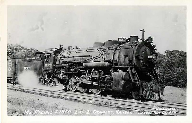 Missouri Pacific Railroad #1560 2-8-2 Steam Loco RPPC PC