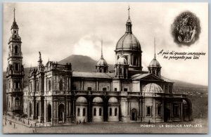 Postcard RPPC c1942 Italy Pompeii La Basilica Ampliata Ave Maria Prayer