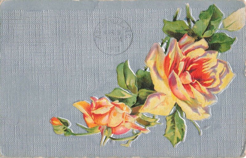 Circa 1911 Winsch Back Silver & Floral Embossed Postcard 10C1-554 