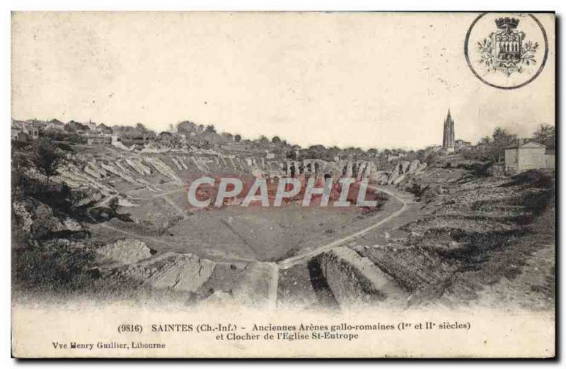 Old Postcard Old Holy Arenes Gallo Roman and bell tower of the & # 39eglis st...