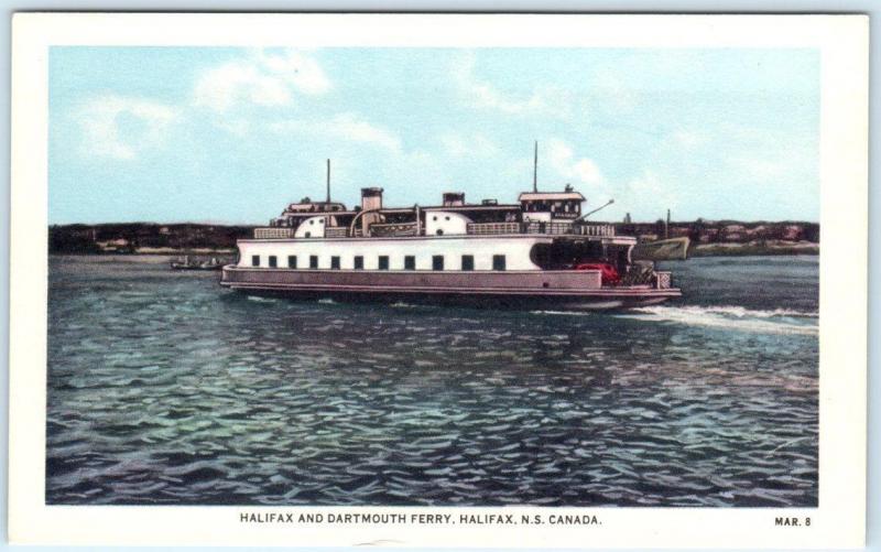 HALIFAX, NOVA SCOTIA  Canada    HALIFAX & DARTMOUTH FERRY Boat  Postcard 