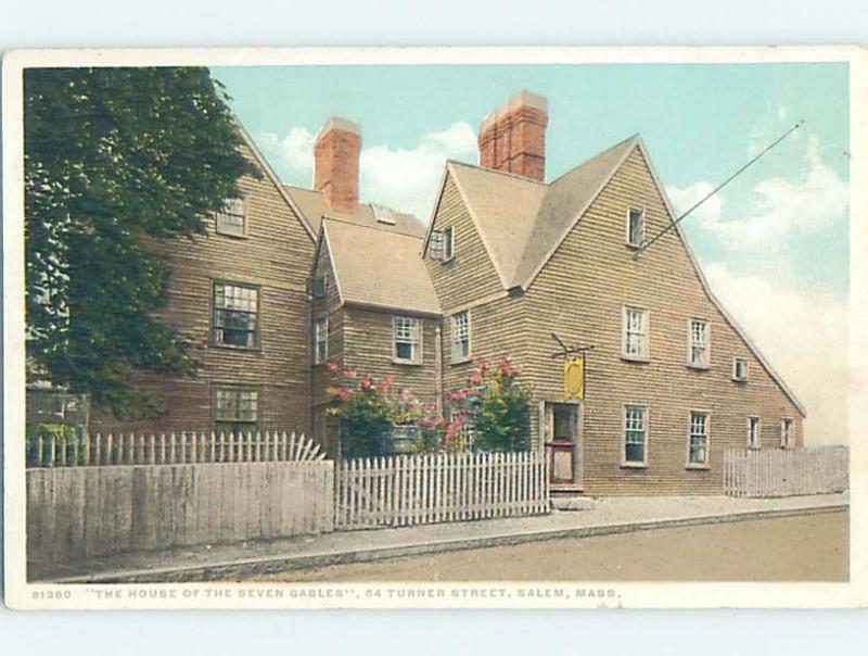 Unused Divided-Back HOUSE OF SEVEN GABLES Salem - Near Boston MA d1106