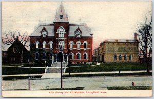 1909 City Library And Art Museum Springfield Massachusetts MA Posted Postcard