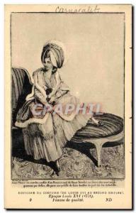 Old Postcard History of Costume Louis XVI Second Quality Woman Empire Carnavalet
