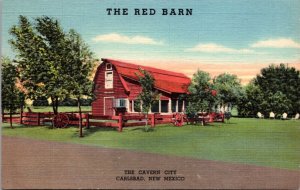 Linen Postcard The Red Barn Restaurant in Carlsbad, New Mexico