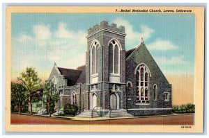 c1940's Bethel Methodist Church Building Tower Facade Lewes Delaware DE Postcard