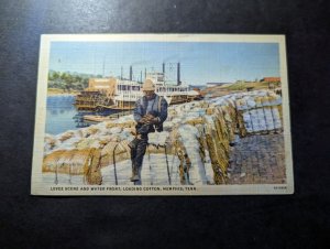 Mint USA Postcard Levee Scene and Water Front Loading Cotton Memphis TN