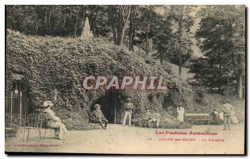 Aulus les Bains Old Postcard The refreshment