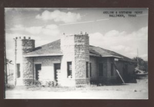 RPPC BALLINGER TEXAS ABILENE & SOUTHERN RAILROAD DEPOT REAL PHOTO POSTCARD