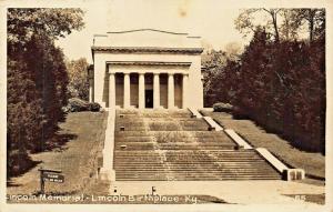 HODGENVILLE KENTUCKY~LINCOLN MEMORIAL & BIRHTPLACE-REAL PHOTO POSTCARD