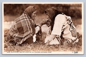 J96/ Native American Indian RPPC Postcard Glacier Park Park Blackfeet 110