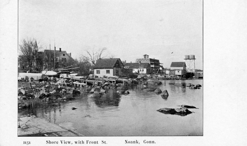 Postcard Antique Shore View , with Front Street, Noank, CT.    L7