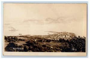 c1920's Bird's Eye View Of Ajaccio France RPPC Photo Unposted Vintage Postcard