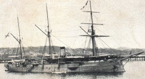 Russian Imperial Navy Gunboat in Manchuria Port Arthur - c1900s Postcard