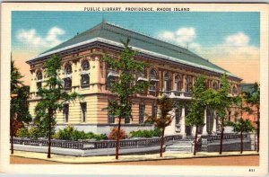 Postcard LIBRARY SCENE Providence Rhode Island RI AN8471