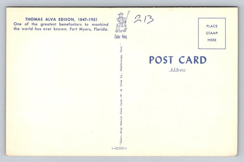 Thomas Edison  Postcard
