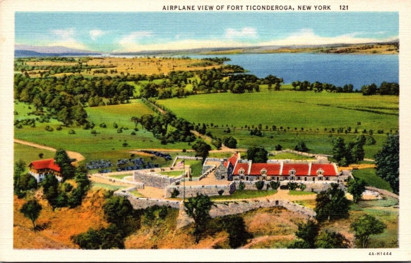 New York Fort Ticonderoga Airplane View Curteich