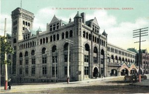 Canada CPR Windsor Street Station Montreal Vintage Postcard 07.29