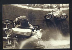 REAL PHOTO CIRCUS CARNIVAL ADVERTISING PHOTO  COPY MOTORCYCLE WALL OF DEATH