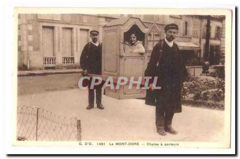 Le Mont Dore (Puy de Dome) Postcard Old Chaise carriers TOP