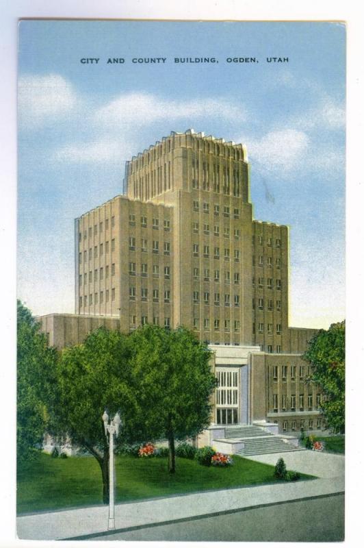 City and County Building, Ogden, Utah unused linen Kropp PPC