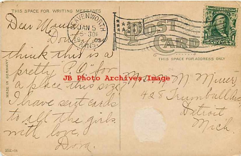 KS, Leavenworth, Kansas, Post Office, Government Building, No 252-75