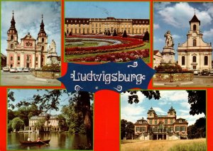 VINTAGE CONTINENTAL SIZE POSTCARD 1970s LUDWIGSBURG GERMANY