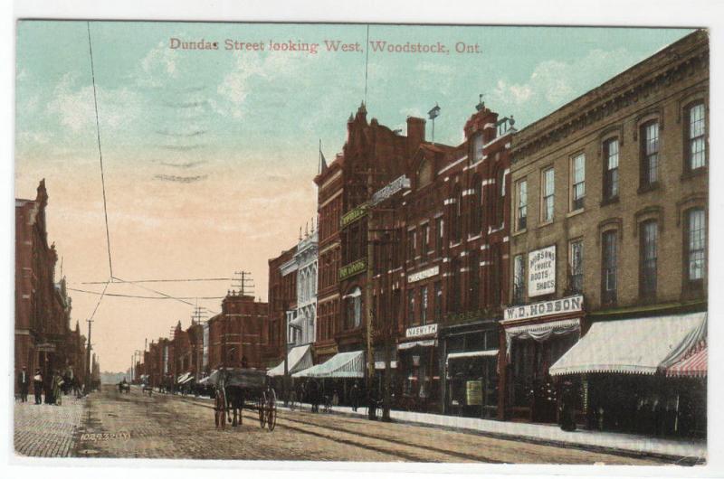 Dundas Street Woodstock Ontario Canada 1910 postcard