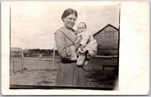 Mother And Child Photograph Infant Baby Real Photo RPPC Postcard