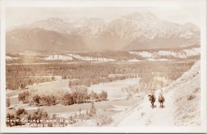 Jasper Alberta Golf Course & High Trail Women on Horses Unused RPPC Postcard E93