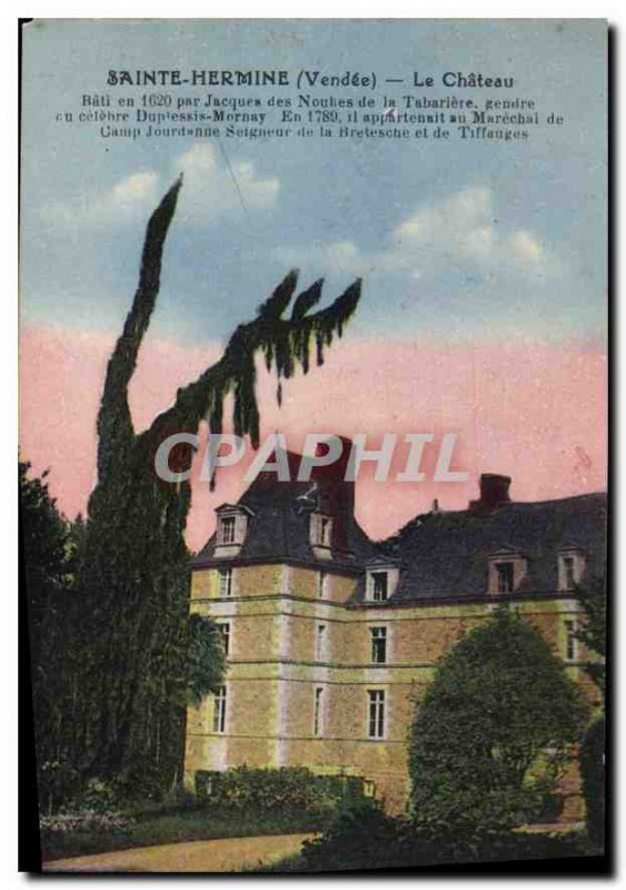 Old Postcard Sainte Hermine Vendee the Bati castle in 1620 by Jacques Nouhes ...