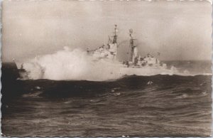 Hr Ms Kruiser De Ruyter Battleship Real Photo Postcard 09.38