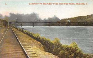 Bellaire Ohio~River Bridge~RR Tracks~WH Gannett Publ (Augusta ME) Advertisement