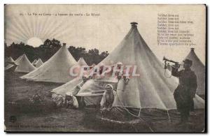 Old Postcard Army Camp life 4 am on awakening