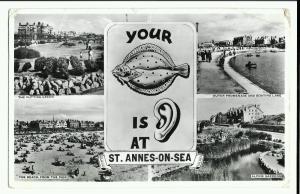 Your Plaice is Ear at St Anne's on Sea Multiview, Lytham St Anne's PMK 1956, RP 