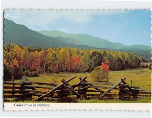 Postcard Cades Cove in October, Great Smoky Mountains National Park, Tennessee