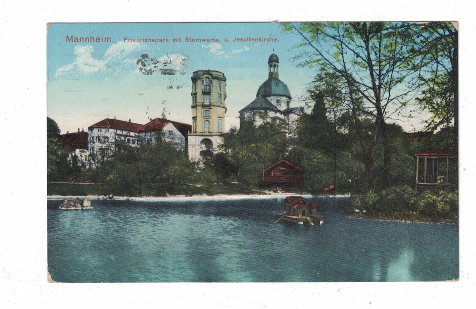 Germany Mannheim Friedrichspark mit Strenwarte u. Jesuitenkirche | Europe -  Germany - Other / Unsorted, Postcard / HipPostcard