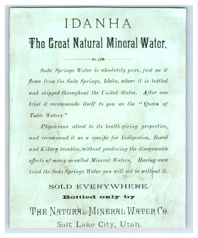 1880s Victorian Scrap Idanha Mineral Water Utah Child At Beach #L