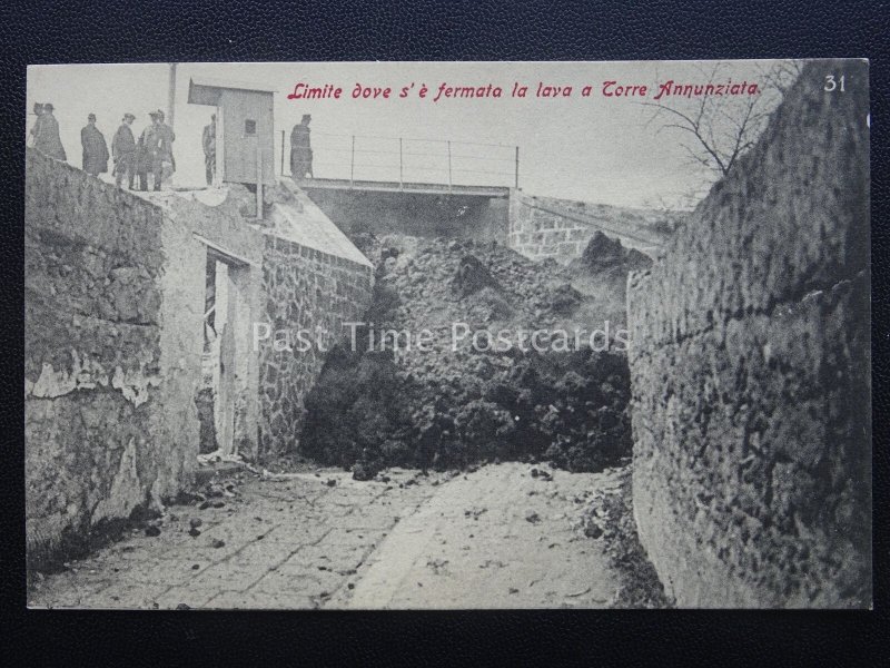 Vesuvius Eruption Where The Lava Was Stopped Naples c1906 Rare PC-