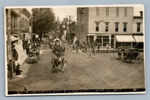CANTON PA 29th INFANTRY ANTIQUE REAL PHOTO POSTCARD RPPC US FLAGS STREET SCENE