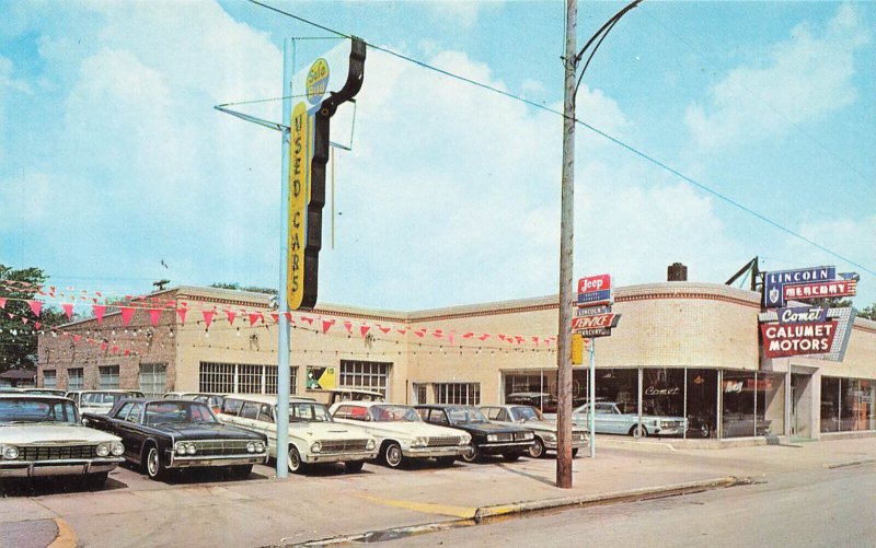 Hammond IN Lincoln Mercury Comet Calumet Dealership, Postcard