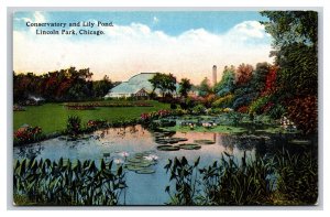 Conservatory and Lily Pond Lincoln Park Chicago Illinois IL UNP DB Postcard Y6