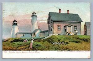SALEM MA BAKERS ISLAND LIGHTS 1905 ANTIQUE UNDIVIDED POSTCARD