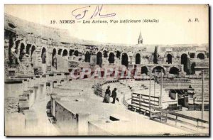 Old Postcard Nimes Arenes The Inner View