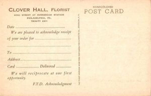 Philadelphia Pennsylvania Clover Hall Florist Overbrook Station Postcard AA27628